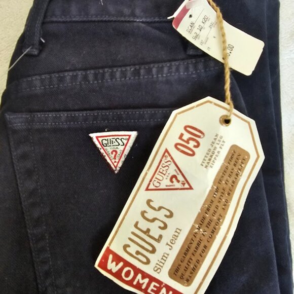 Vintage 80s/90s Guess Slim Fitted Jeans Sz 26 Midnight Blue NWT Rare - Picture 2 of 7